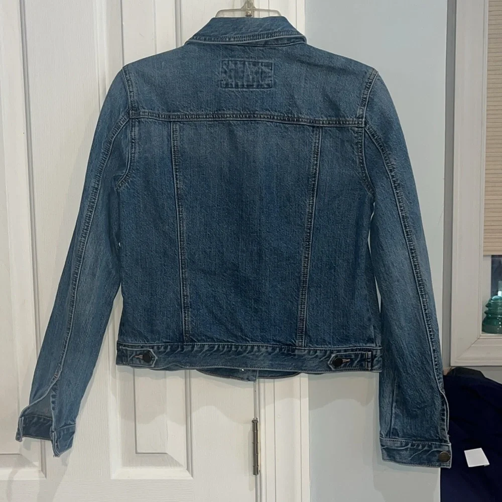 LOFT Denim Trucker Jacket in Classic Indigo Wash Size XS - Picture 7 of 10